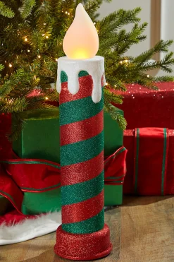 New 24" Mr. Christmas Retro Blow Mold Candle - Red/Green Christmas Accents