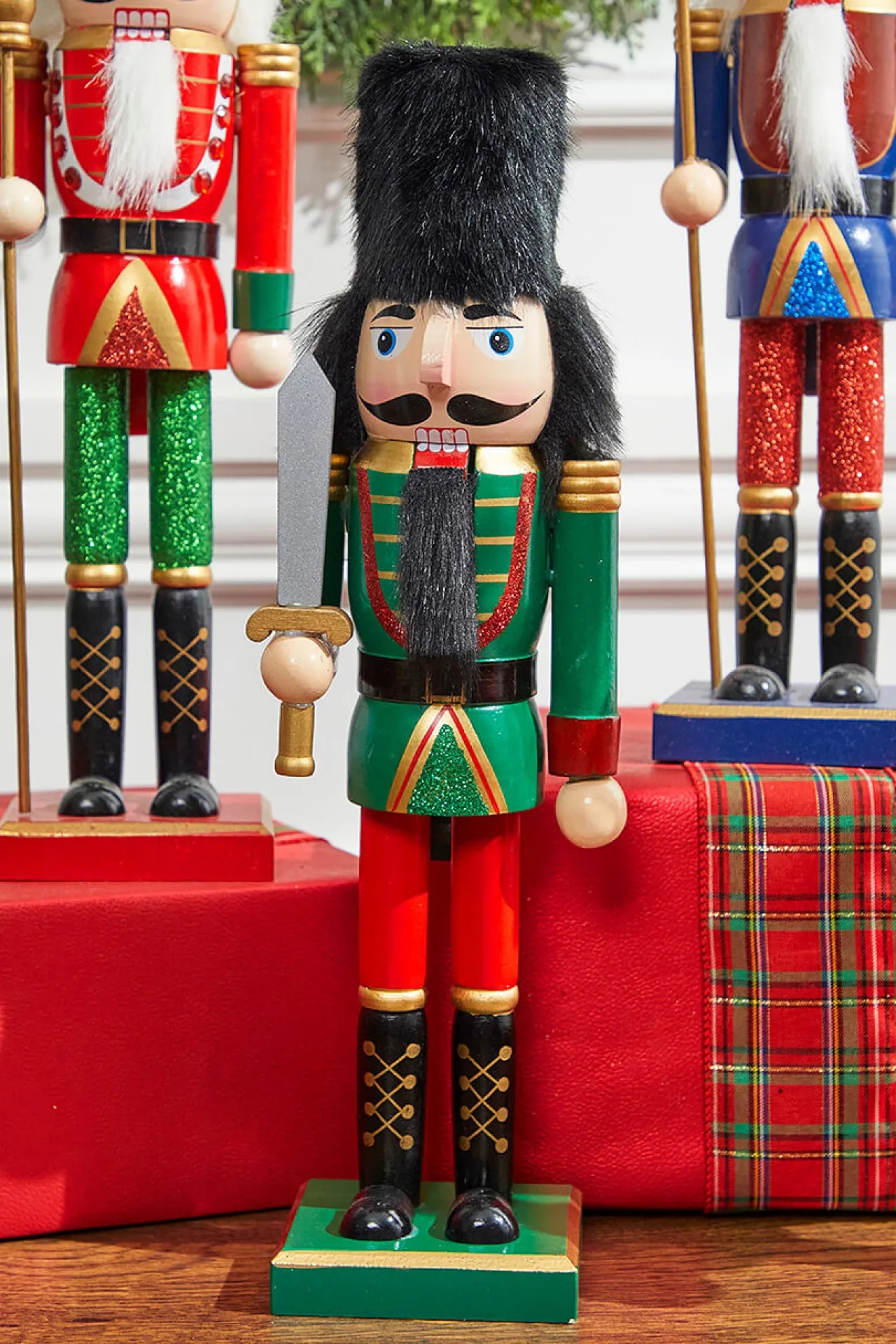 New 14” Multi-Colored Glitter Nutcracker Christmas Accents