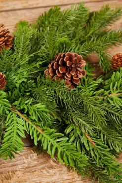 Hot 60” Noble Cedar Cone Tablepiece Christmas Garlands|Natural Greenery