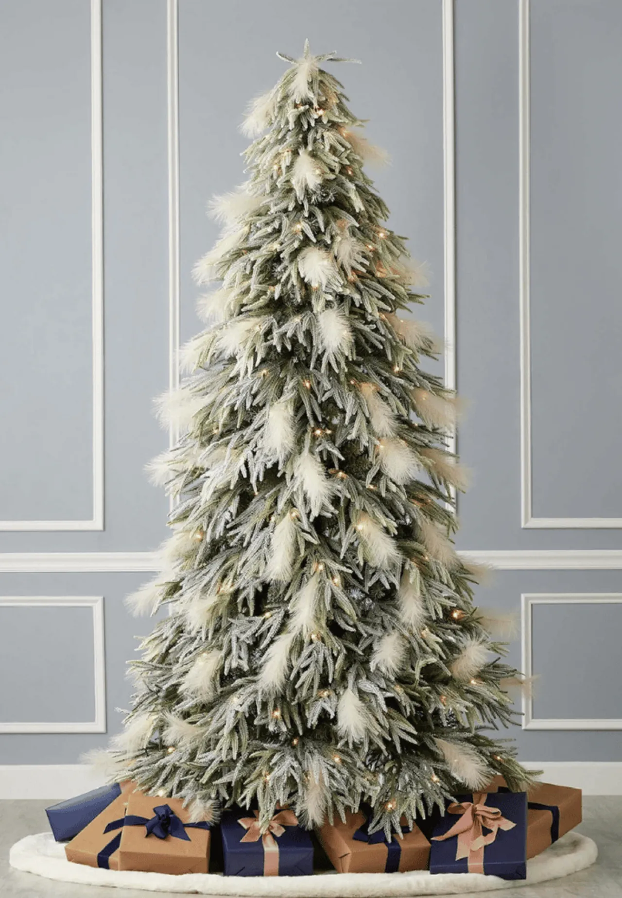 New 9' Pine And Pampas Artificial Christmas Tree With 700 Warm White LED Lights Christmas Trees|Christmas Trees