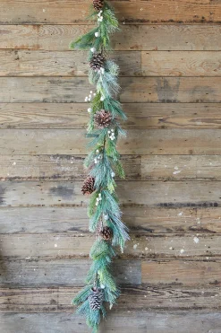 Clearance 6’ Pine Berry Bell Garland Christmas Garlands