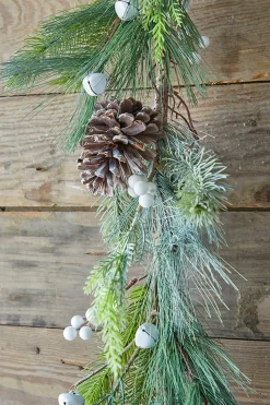 Clearance 6’ Pine Berry Bell Garland Christmas Garlands
