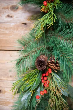 Discount 72” Pine Garland With Cones & Berries Christmas Garlands