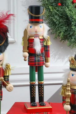 Outlet 15” Plaid Christmas Nutcracker Christmas Accents