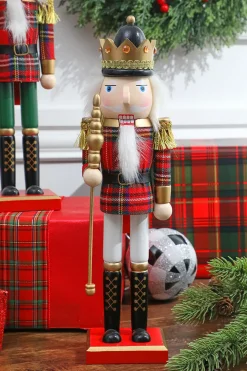 Outlet 15” Plaid Christmas Nutcracker Christmas Accents