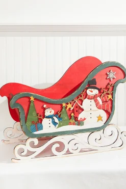 New 24" Plywood Sleigh Decor Christmas Accents
