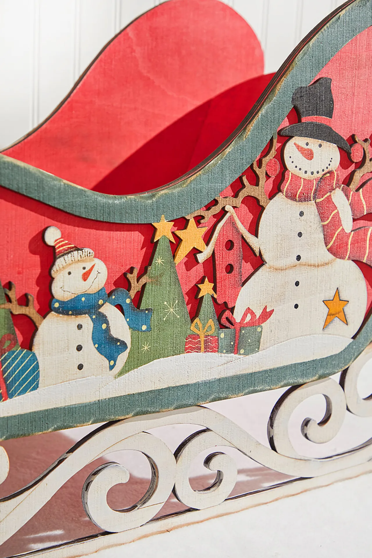 New 24" Plywood Sleigh Decor Christmas Accents