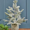 Outlet 18" Potted Noble Fir Tree With Snow Christmas Accents