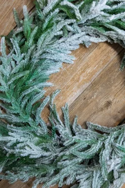 Cheap 24” Real Touch Flocked Norfolk Wreath Christmas Wreaths|Natural Greenery