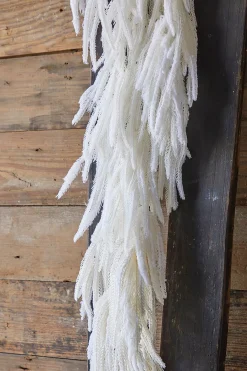 New 48” Real Touch Flocked White Norfolk Garland Christmas Garlands|Natural Greenery