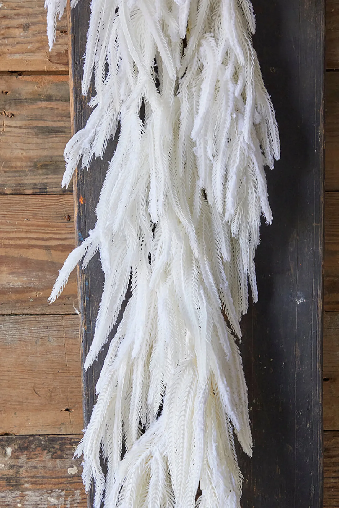 New 48” Real Touch Flocked White Norfolk Garland Christmas Garlands|Natural Greenery