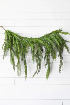 Store 48" Real Touch Lebanon Cedar Dripping Garland Christmas Garlands|Natural Greenery
