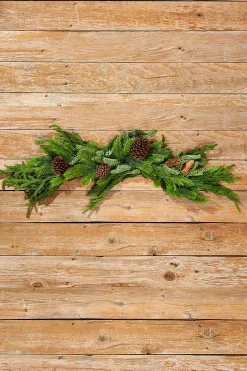 Flash Sale 42” Real Touch Norfolk / Spruce / Juniper Swag Christmas Teardrops|Natural Greenery