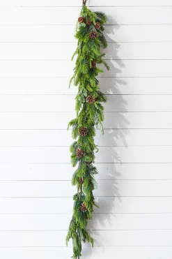 Store 72” Real Touch Norfolk Spruce/Juniper Garland Christmas Garlands|Natural Greenery