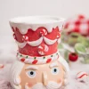 Cheap 5.5” Red & White Resin Peppermint Nutcracker Candle Holder Christmas Accents