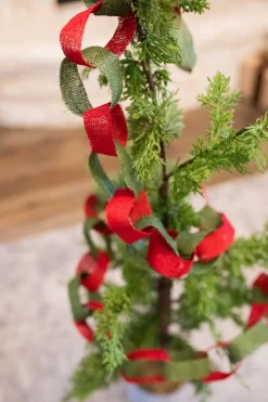 Cheap 66.5" Red And Green Burlap Rope Christmas Garlands