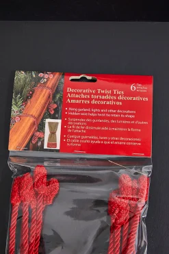 Cheap 16” Red Decorative Twist Ties Christmas Garlands