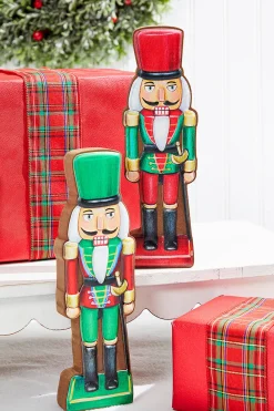 Outlet 10" Red/Green Wooden Nutcracker Christmas Accents
