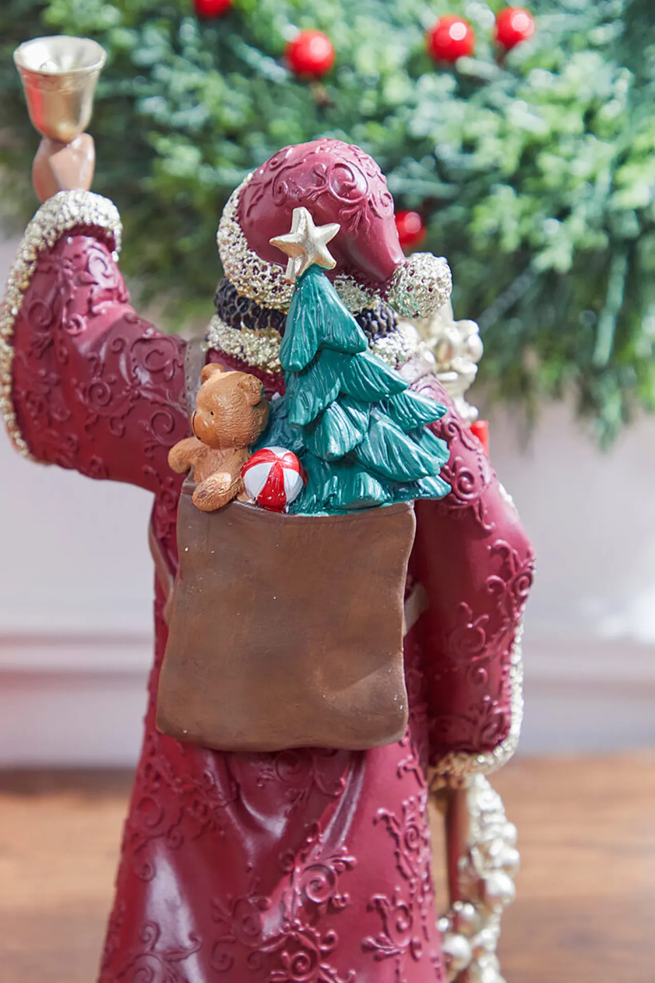 Store 12.3” Resin African American Santa Figurine Christmas Accents