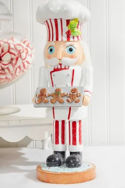 Hot 15" Resin Baker Nutcracker With Hat Christmas Accents