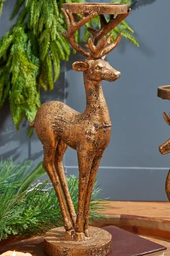 Store 16" Resin Deer Candle Holder Christmas Accents