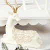Sale 11.5" Resin Deer With Scroll Saddle Christmas Accents