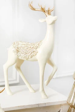 Online 14" Resin Deer With Scroll Saddle Christmas Accents
