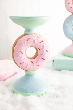 Hot 8.5” Resin Donut Candle Holder Christmas Accents