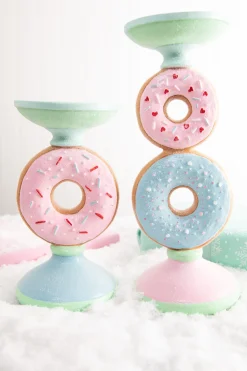 Hot 8.5” Resin Donut Candle Holder Christmas Accents