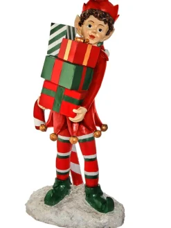 Clearance 48" Resin Elf Holding Packages Christmas Resin