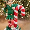Flash Sale 36" Resin Elf Leaning On Candy Cane Christmas Resin