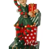 Discount 48" Resin Elf Sitting With Packages Christmas Resin