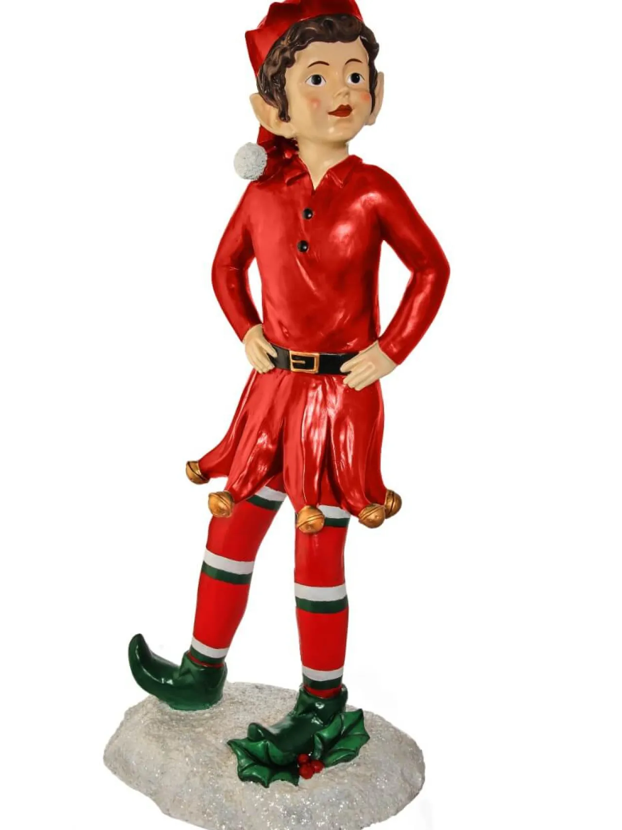 Flash Sale 54" Resin Elf With Hands On Hip Christmas Resin