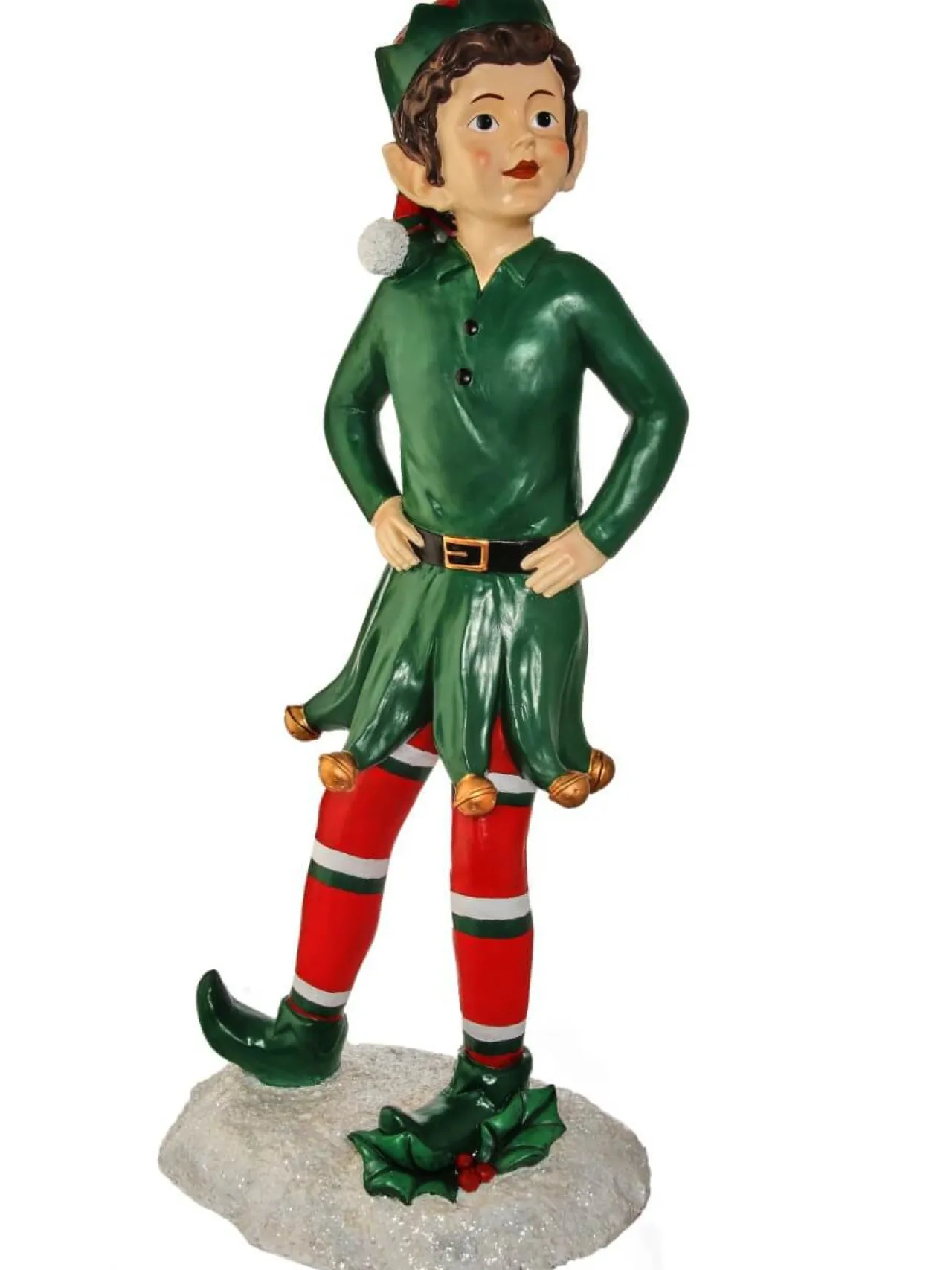 Flash Sale 54" Resin Elf With Hands On Hip Christmas Resin