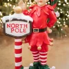 Store 36" Resin Elf With North Pole Sign Christmas Resin