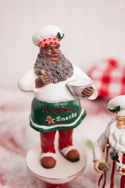Store 8" Resin Holiday Chef Santa Christmas Accents