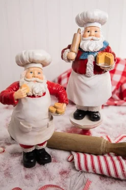 Store 12" Resin Holiday Chef Santa Christmas Accents