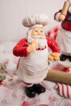 Store 12" Resin Holiday Chef Santa Christmas Accents