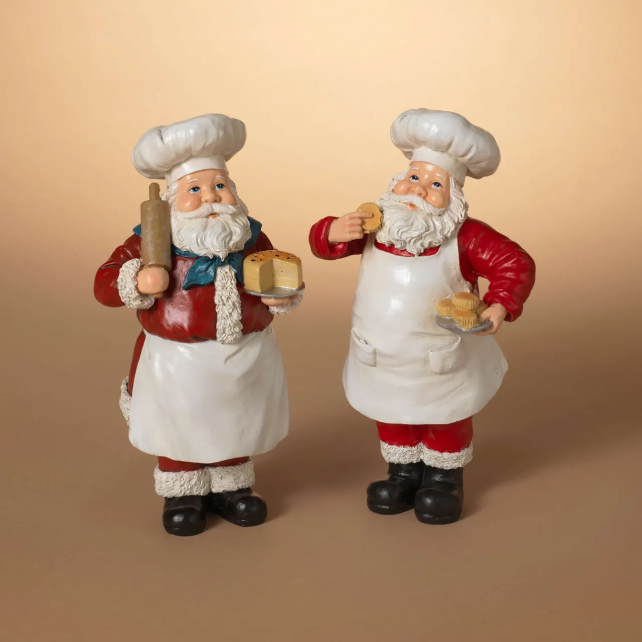 Store 12" Resin Holiday Chef Santa Christmas Accents