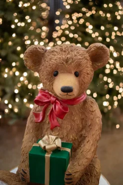 Discount 34" Resin LED Bear On Drum Christmas Resin