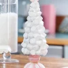 Discount 12" Resin Marshmallow Tree On Pedestal Christmas Accents