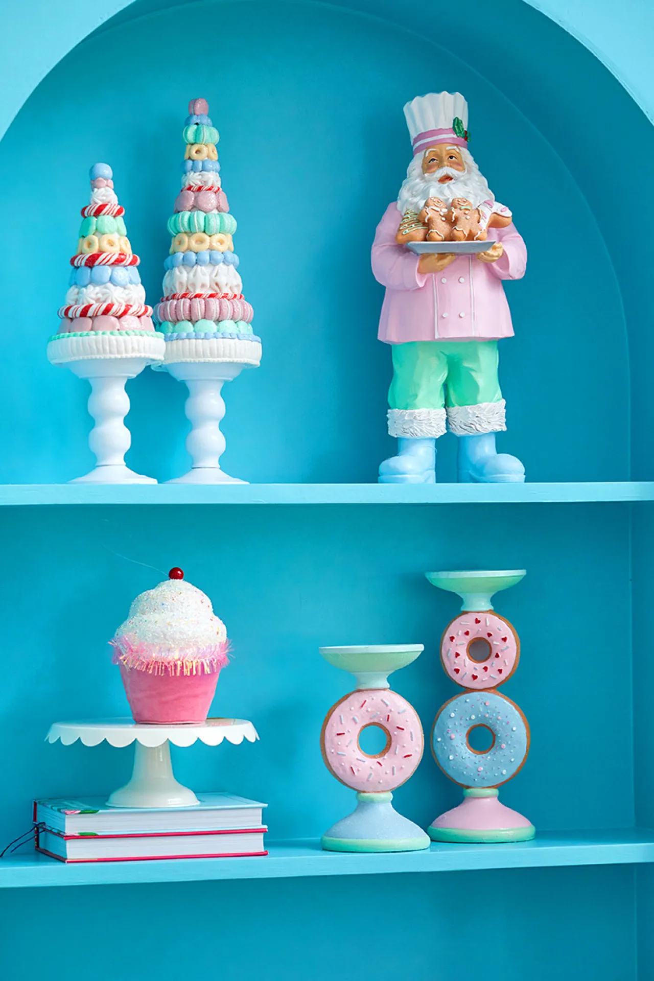 Best 16.6” Resin Pastel Gingerbread Santa Chef Christmas Accents