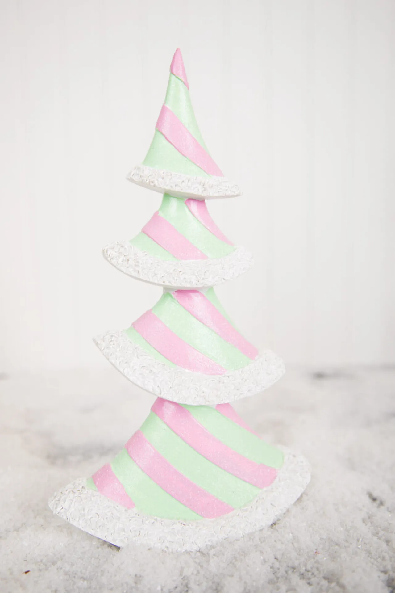 Hot 11.6” Resin Pastel Peppermint Layer Tree Christmas Accents