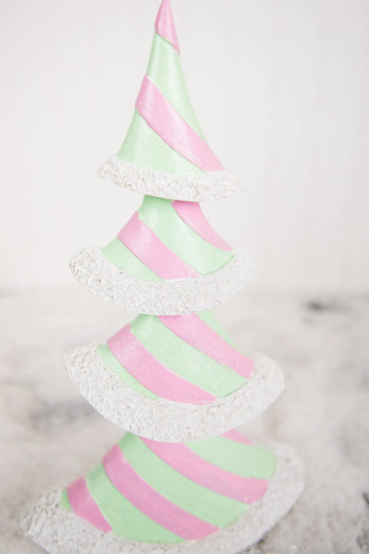 Hot 11.6” Resin Pastel Peppermint Layer Tree Christmas Accents