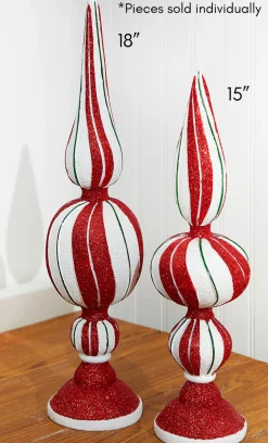 Discount 15" Resin Peppermint Finial Christmas Accents