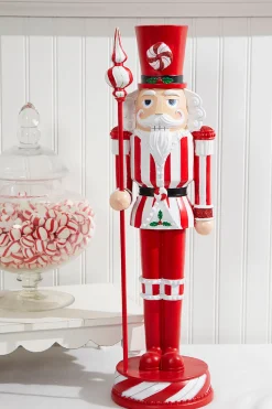 Outlet 24" Resin Peppermint Nutcracker Christmas Accents