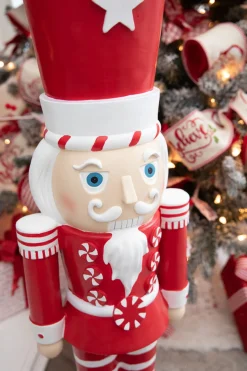 Outlet 35.8” Resin Red And White Peppermint Nutcracker Decoration Christmas Resin