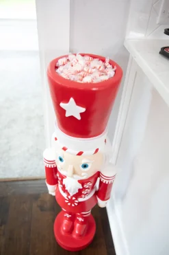 Outlet 35.8” Resin Red And White Peppermint Nutcracker Decoration Christmas Resin
