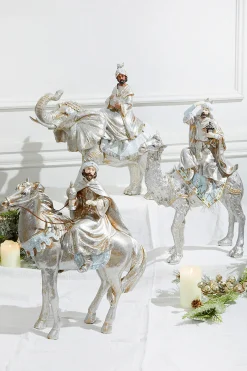 Outlet 16" Resin Renaissance Three Kings With Animals - Set Of 3 Christmas Accents