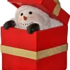 Best 20" Resin Snowman Peeking From Gift Box Christmas Resin